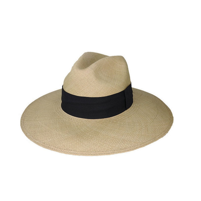 Harrington Wide Brim Fedora – Brisa Grade #3, Handwoven Toquilla Straw, 10cm Brim