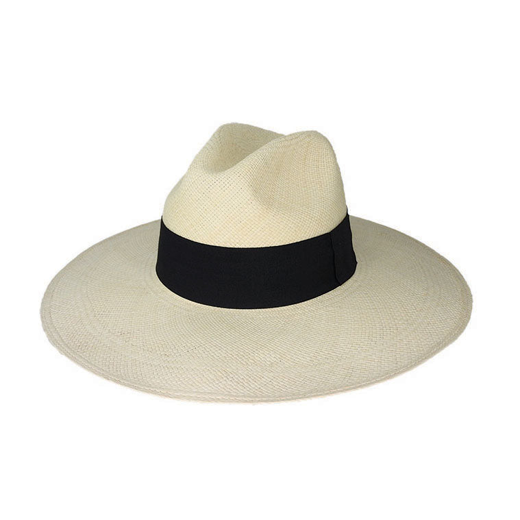 Harrington Wide Brim Fedora – Brisa Grade #3, Handwoven Toquilla Straw, 10cm Brim