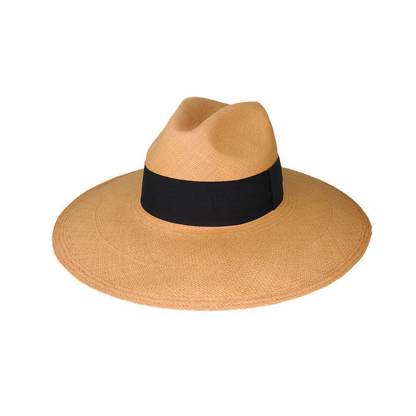 Harrington Wide Brim Fedora – Brisa Grade #3, Handwoven Toquilla Straw, 10cm Brim