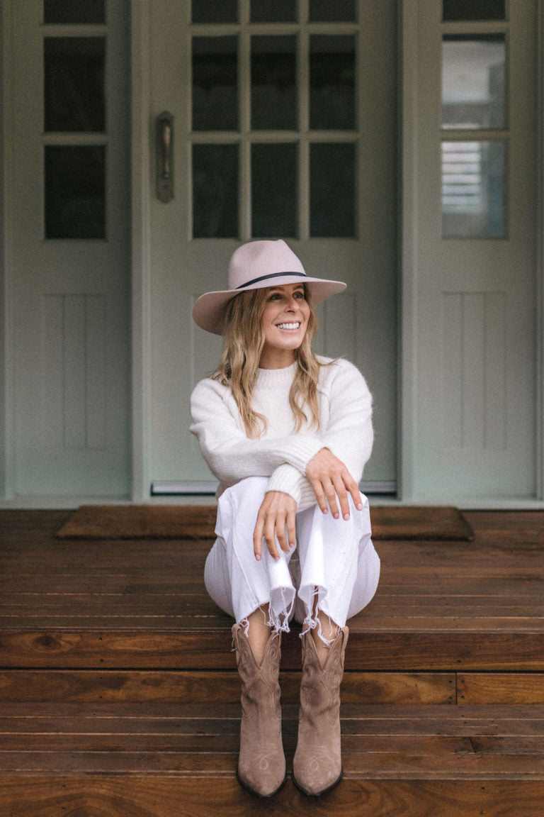 Edwina Fedora Hat – Australian Wool Felt, Faux Leather Band, Adjustable Fit