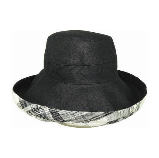 Breton Hat – 100% Hemp with Check Underside