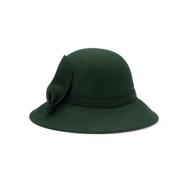 Luna Women's Australian Wool Felt Bell Cloche Hat with Adjustable Fit