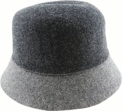 Wool Blend Two-Tone Small Brim Cloche Hat
