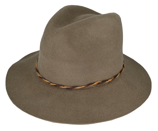 Wool Felt Safari Hat with Jute Twine Trim – Adjustable Fit