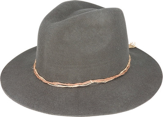 Wool Felt Safari Hat with Jute Twine Trim – Adjustable Fit