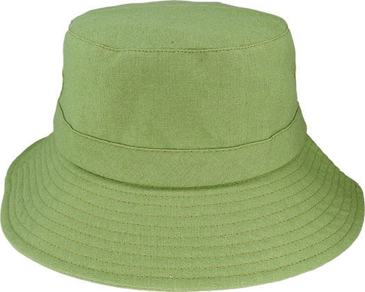 Unisex Linen Blend Bucket Hat – Packable Summer Hat with UPF 50+ Sun Protection