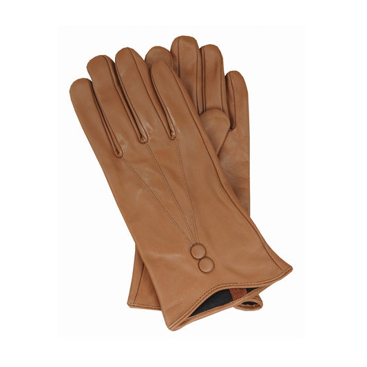 Virginia – Women's Sheepskin Leather Glove with Button Detail
