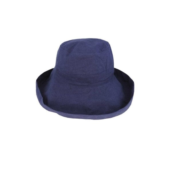 Breton Style Hemp Sun Hat with Wide Turned Brim and Adjustable Fit