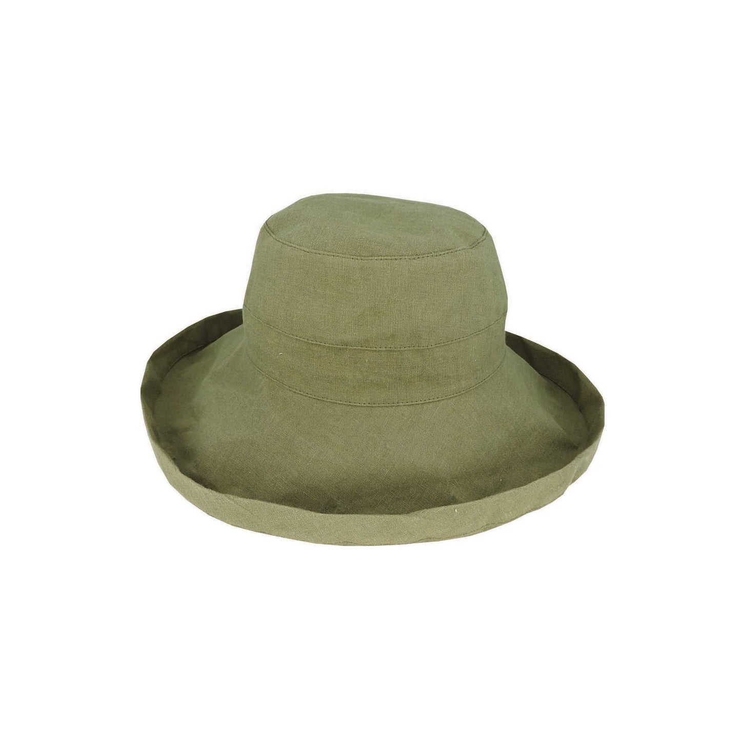 Breton Style Hemp Sun Hat with Wide Turned Brim and Adjustable Fit