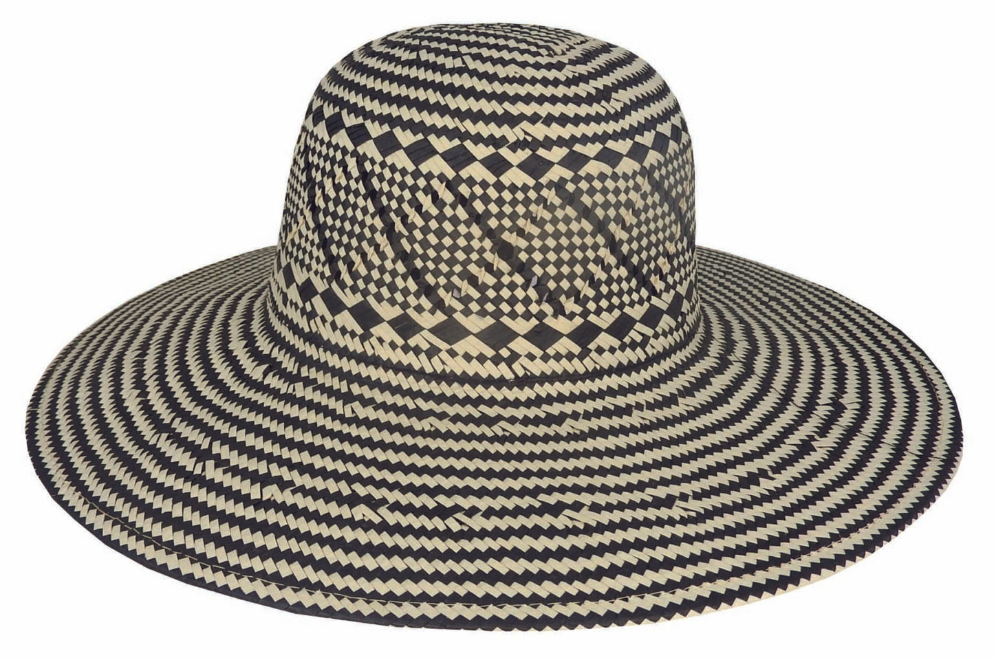 Women's Lightweight Pattern Weave Capeline Hat – Natural Toyo Straw with Wide Brim and UPF 50+ Sun Protection