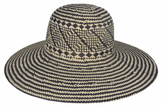 Women's Lightweight Pattern Weave Capeline Hat – Natural Toyo Straw with Wide Brim and UPF 50+ Sun Protection