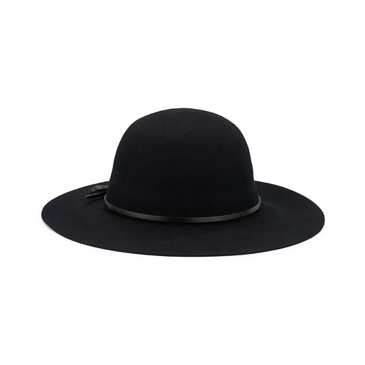 Mila – Medium Brim Round Crown Wool Felt Hat with Leather Band