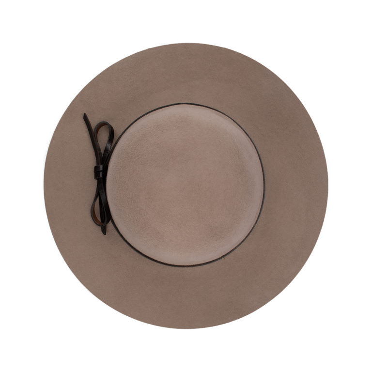 Mila – Medium Brim Round Crown Wool Felt Hat with Leather Band