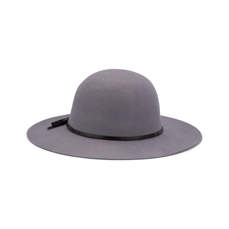 Mila – Medium Brim Round Crown Wool Felt Hat with Leather Band
