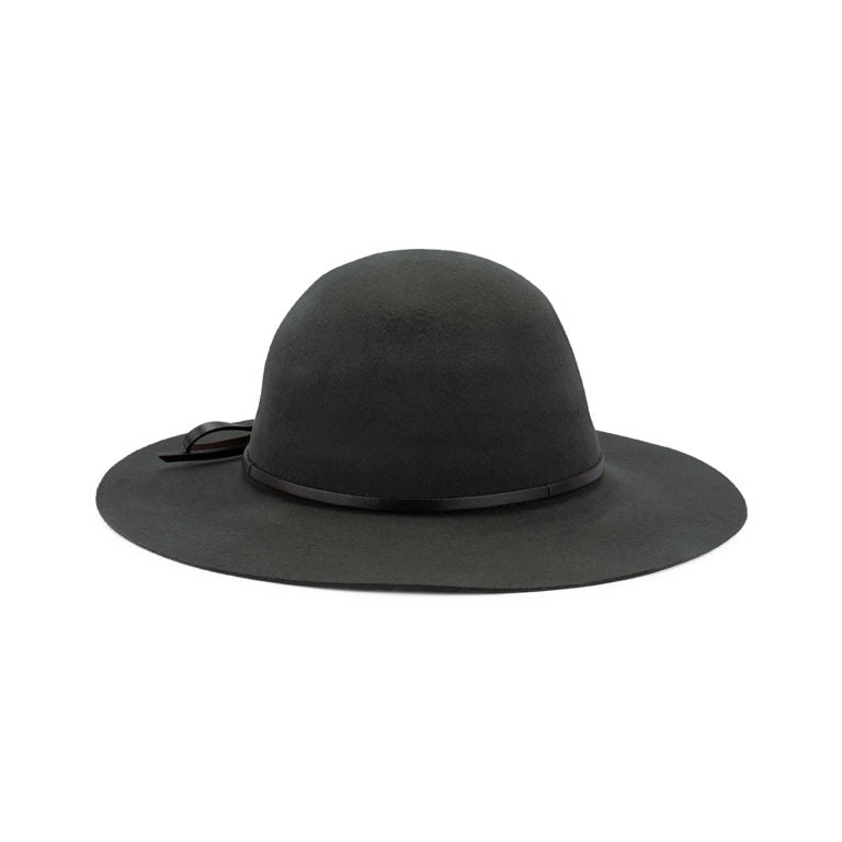 Mila – Medium Brim Round Crown Wool Felt Hat with Leather Band