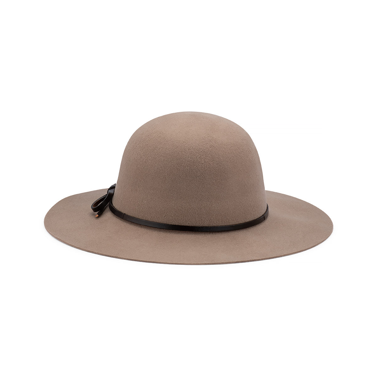 Mila – Medium Brim Round Crown Wool Felt Hat with Leather Band