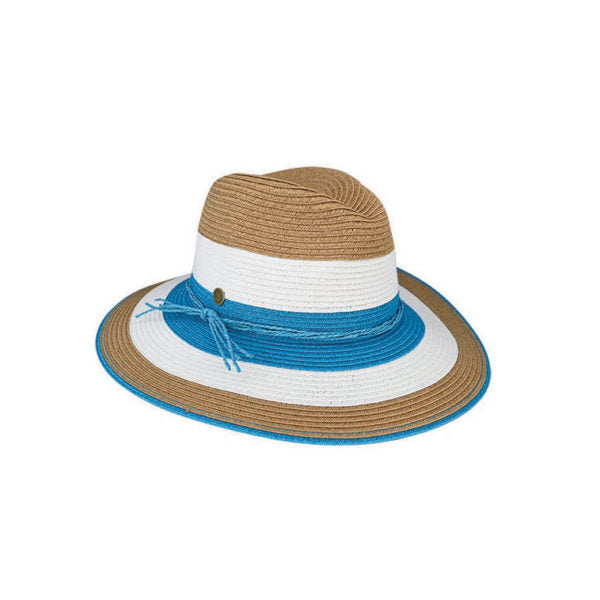 Lucinda Women's Three-Tone Braided Fedora Hat with UPF 50+ Sun Protection