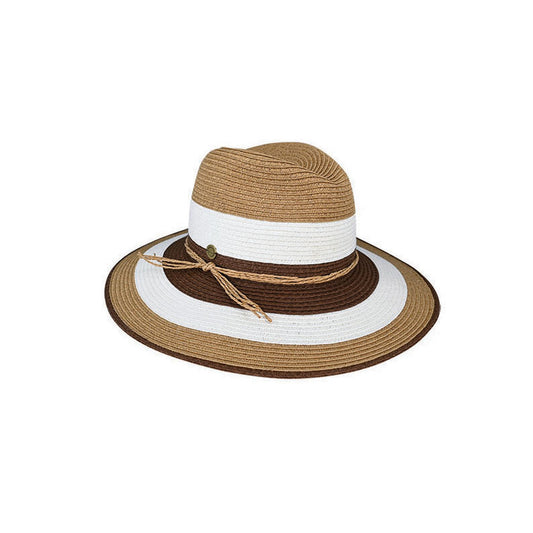 Lucinda Women's Three-Tone Braided Fedora Hat with UPF 50+ Sun Protection