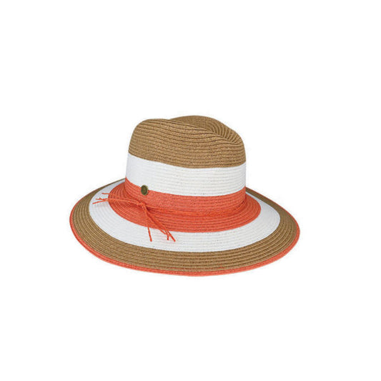 Lucinda Women's Three-Tone Braided Fedora Hat with UPF 50+ Sun Protection
