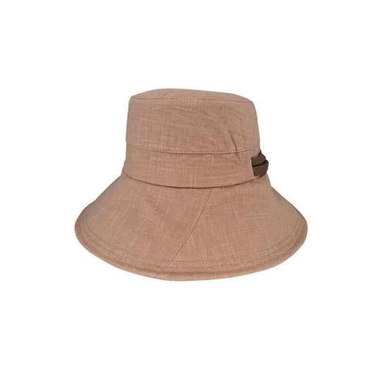 Kallista Women’s Hemp Sun Hat with Contrast Tie and Wide Brim – UPF50+ Protection