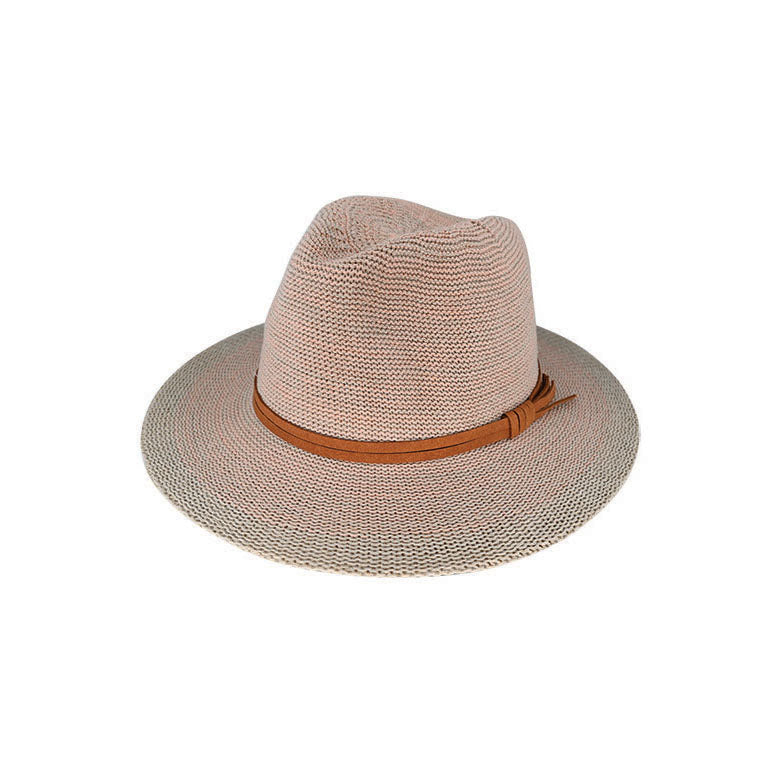 Sorrento Crushable Polyester Knit Fedora Hat with Suede Band