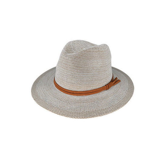 Sorrento Crushable Polyester Knit Fedora Hat with Suede Band