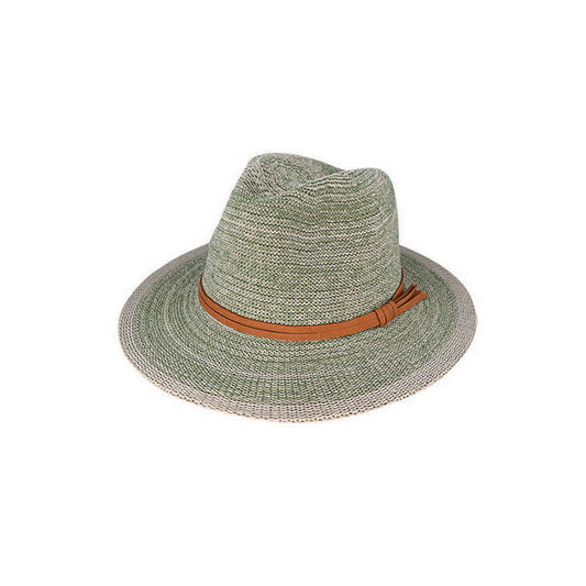 Sorrento Crushable Polyester Knit Fedora Hat with Suede Band