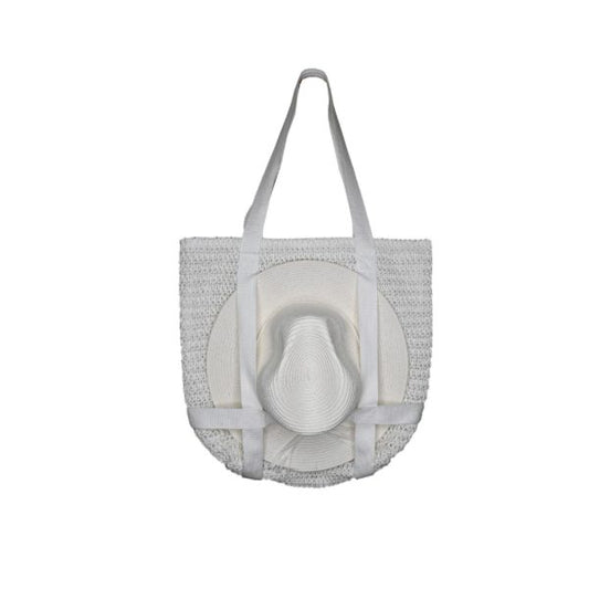 Maryknoll Women’s Braided Natural Fibre Fedora and Crochet Bag Set – UPF50+ Sun