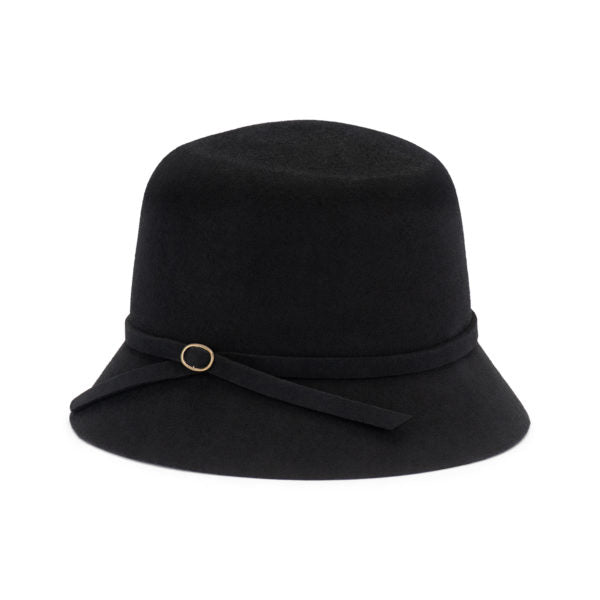 Rowan – Australian Wool Felt Winter Cloche Hat with Buckle Detail