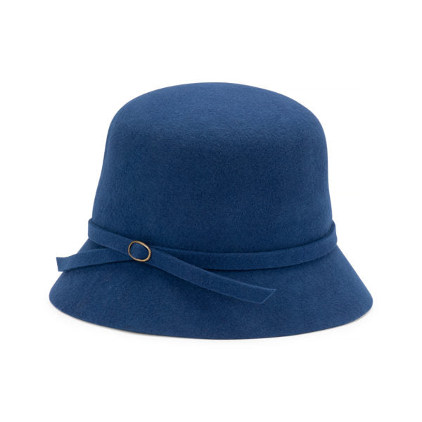 Rowan – Australian Wool Felt Winter Cloche Hat with Buckle Detail