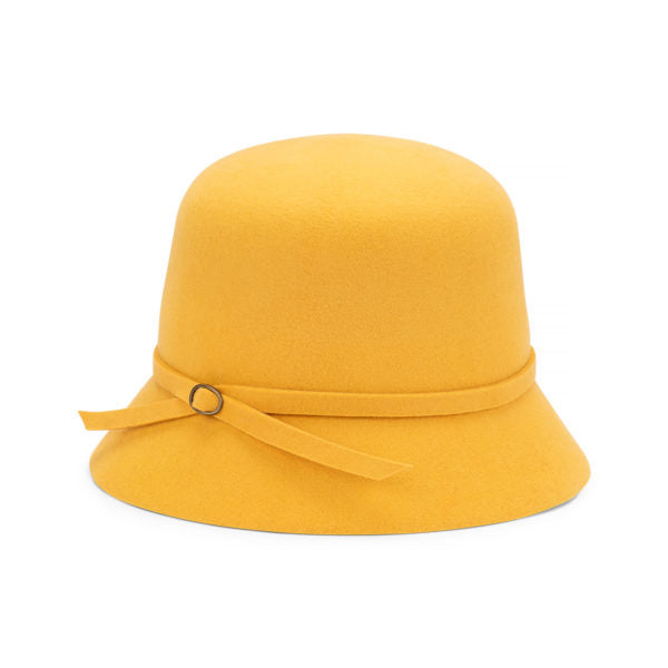 Rowan – Australian Wool Felt Winter Cloche Hat with Buckle Detail