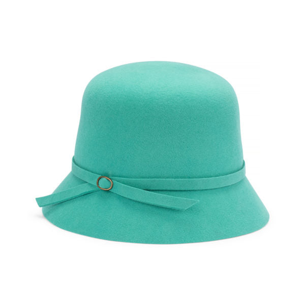 Rowan – Australian Wool Felt Winter Cloche Hat with Buckle Detail