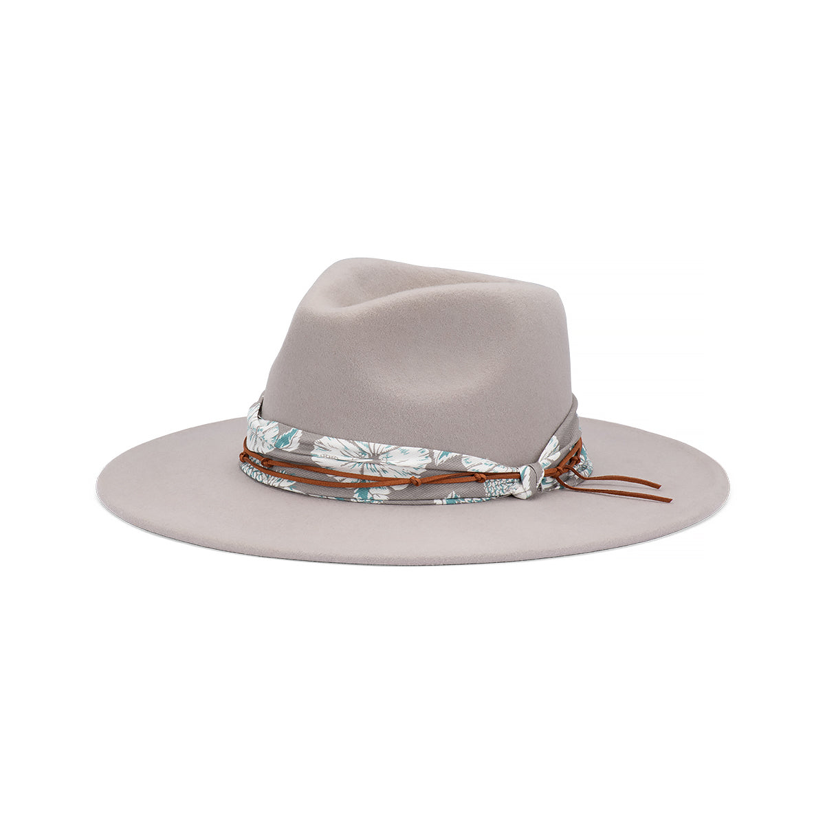 Briar Women's Australian Wool Felt Wide Brim Fedora Hat with Floral Band