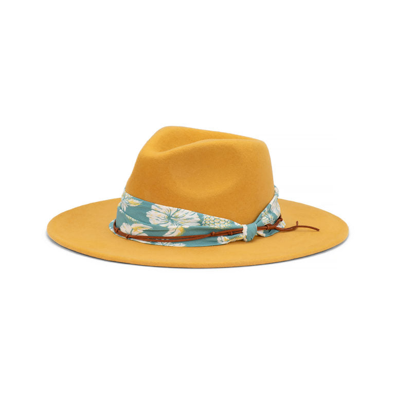 Briar Women's Australian Wool Felt Wide Brim Fedora Hat with Floral Band