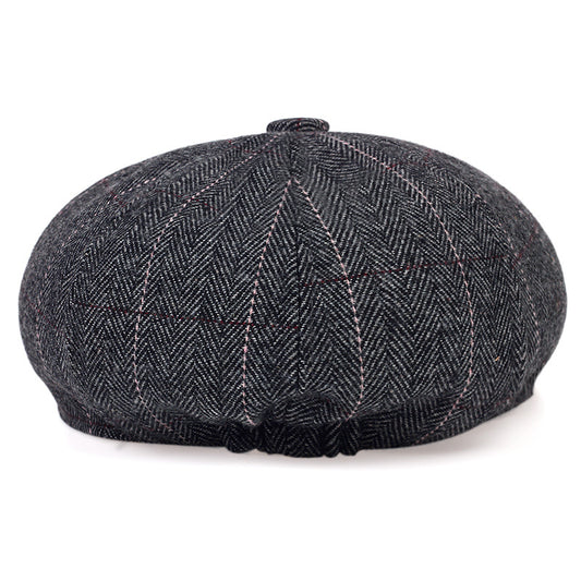 Wool Blend Plus Size Newsboy Cap – Vintage Octagonal Hat for Men | Autumn & Winter Flat Cap