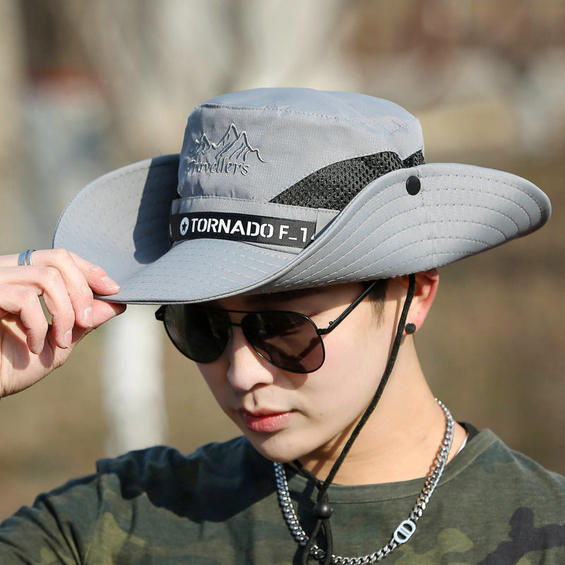 Mountaineering Fishing Sunscreen Travel Breathable Large Eave Visor Hat For Men - Urban Caps