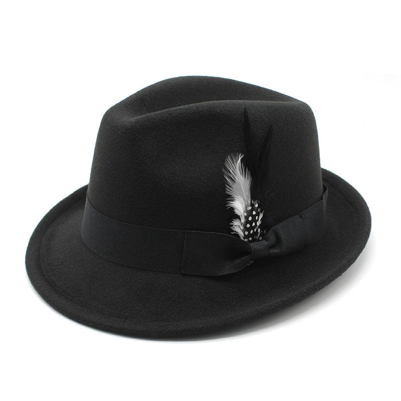 Men's Billycock Feather Fur Felt Hat - Urban Caps