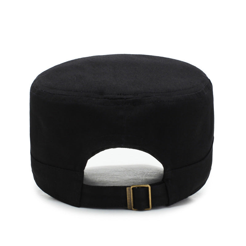 Military-Style Flat Top Hat – Cotton Sun Cap | Adjustable Fit - Urban Caps