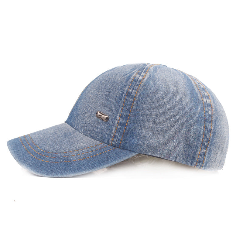 Washed Distressed Denim Baseball Cap