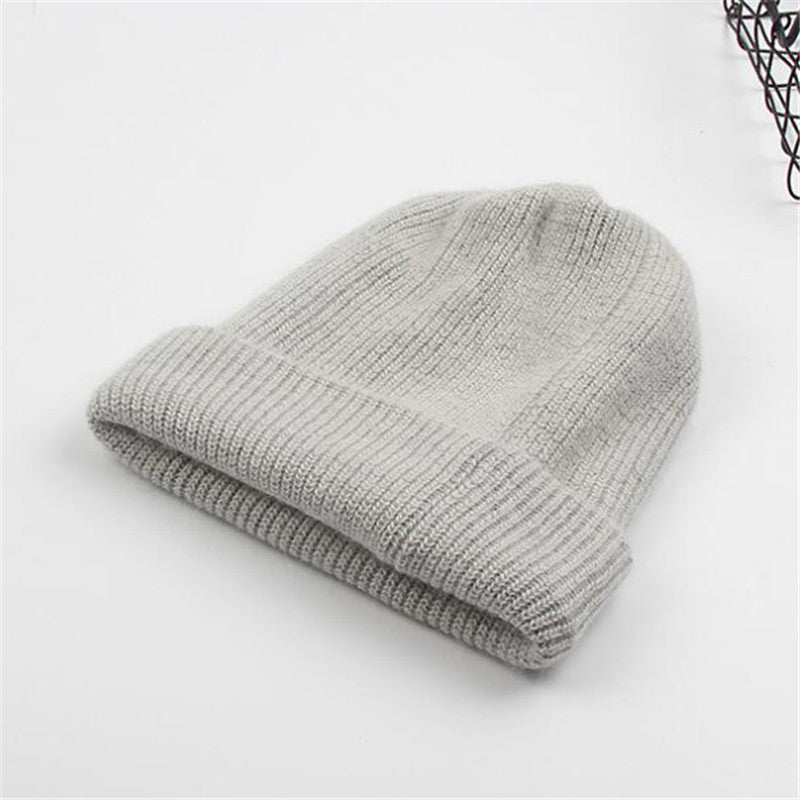 Angora Rabbit Fur Knitted Woolen Hat - Urban Caps