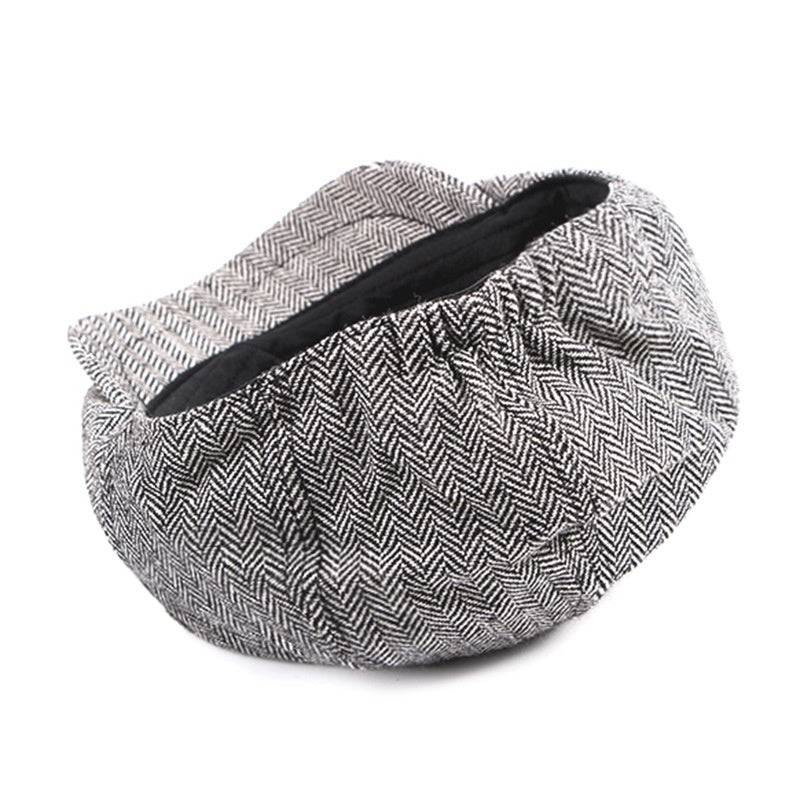 Fashion Retro Octagonal Hat Male Fashion Plaid Beret - Urban Caps