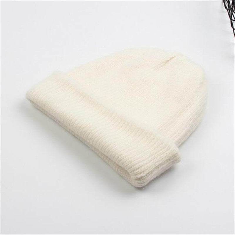 Angora Rabbit Fur Knitted Woolen Hat - Urban Caps
