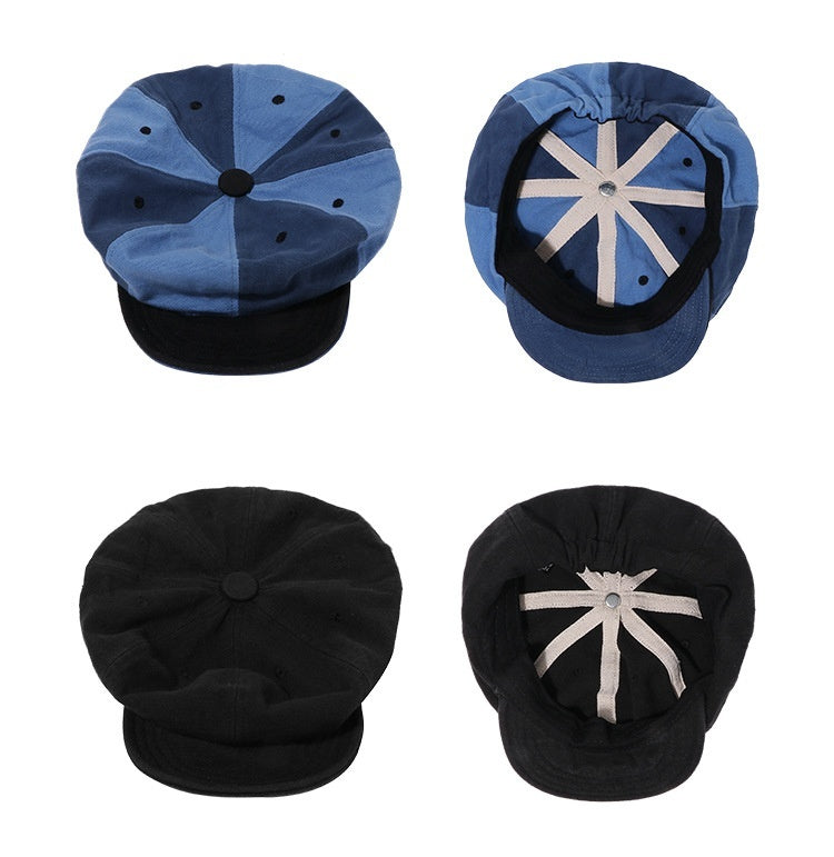 Color Matching Tension Adjustment Beret Soft Brim Hat - Urban Caps