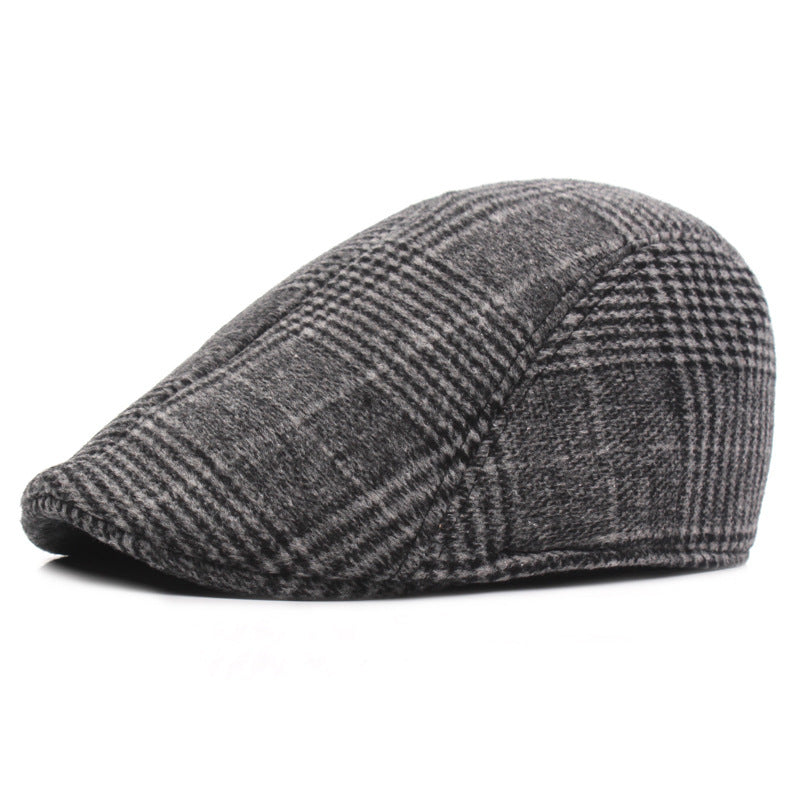 Men's Cotton Plaid Duckbill Beret – Classic Short Brim Cap - Urban Caps
