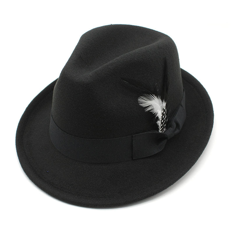 Men's Billycock Feather Fur Felt Hat - Urban Caps