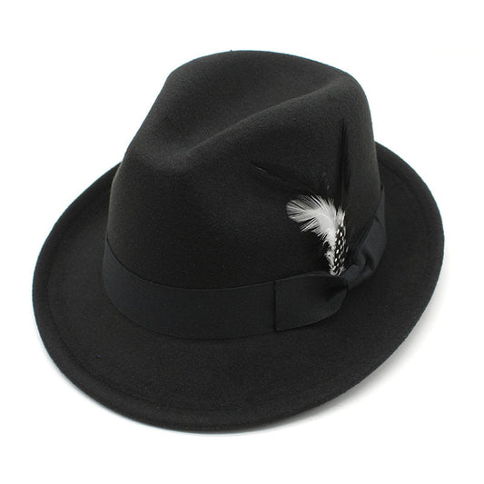 Men's Billycock Feather Fur Felt Hat - Urban Caps