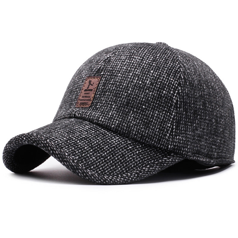 Men'S Middle-Aged and Elderly Woolen Baseball Caps