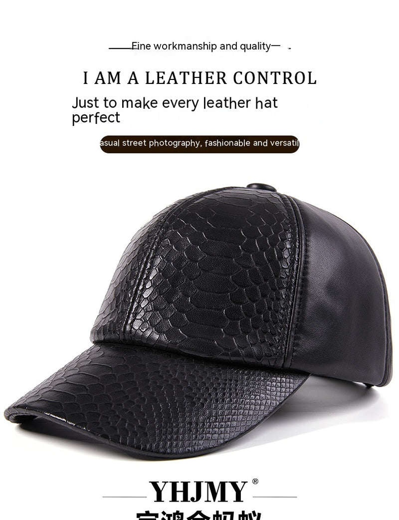 Autumn and Winter High-End Leisure Leather Hat