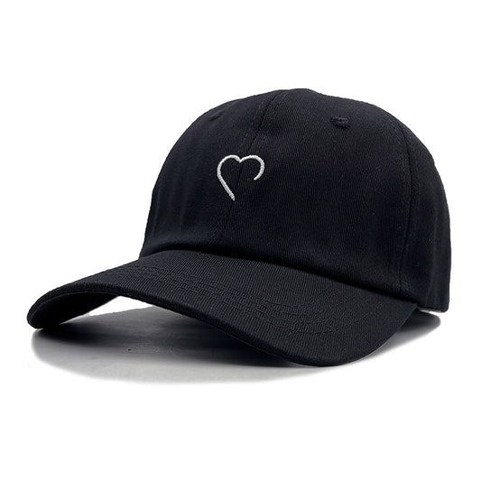 Spring and Summer New Fashion Simple Embroidery Love Soft Top Baseball Cap