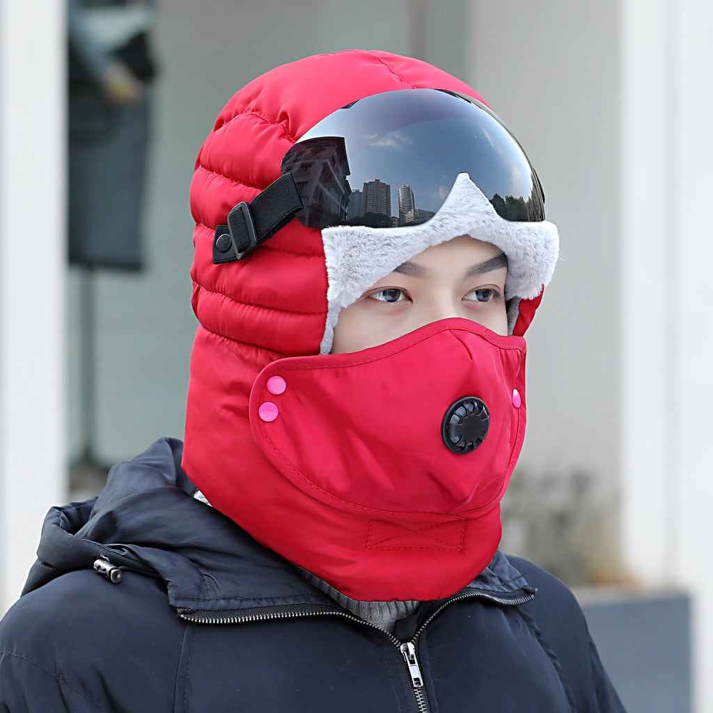Thick and Warm Lei Feng Hat with Glasses: Cold Weather Protection - Urban Caps